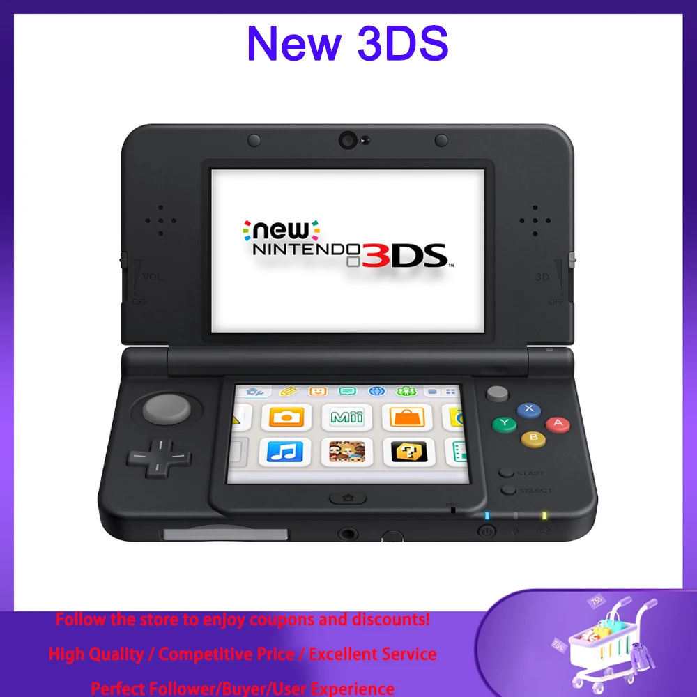 Refurbished Original NEW 3DS Classic Retro Handheld Game Console Naked Eye 3D Function Unlocked/Hacked Edition