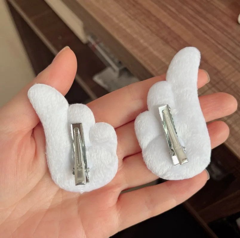 2Pcs Sweet Angel Wing Plush Hair Clips Girl Bangs Cute Hairpin Simple Hairclip Ornament Fashion Hair Accessories Side Clip - view 6