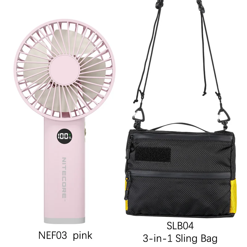 

Genuine NITECORE NEF03 Portable Handheld Fan + Curved Night Light LCD Display Build-in 3600mAh Rechargeable Battery Lightweight