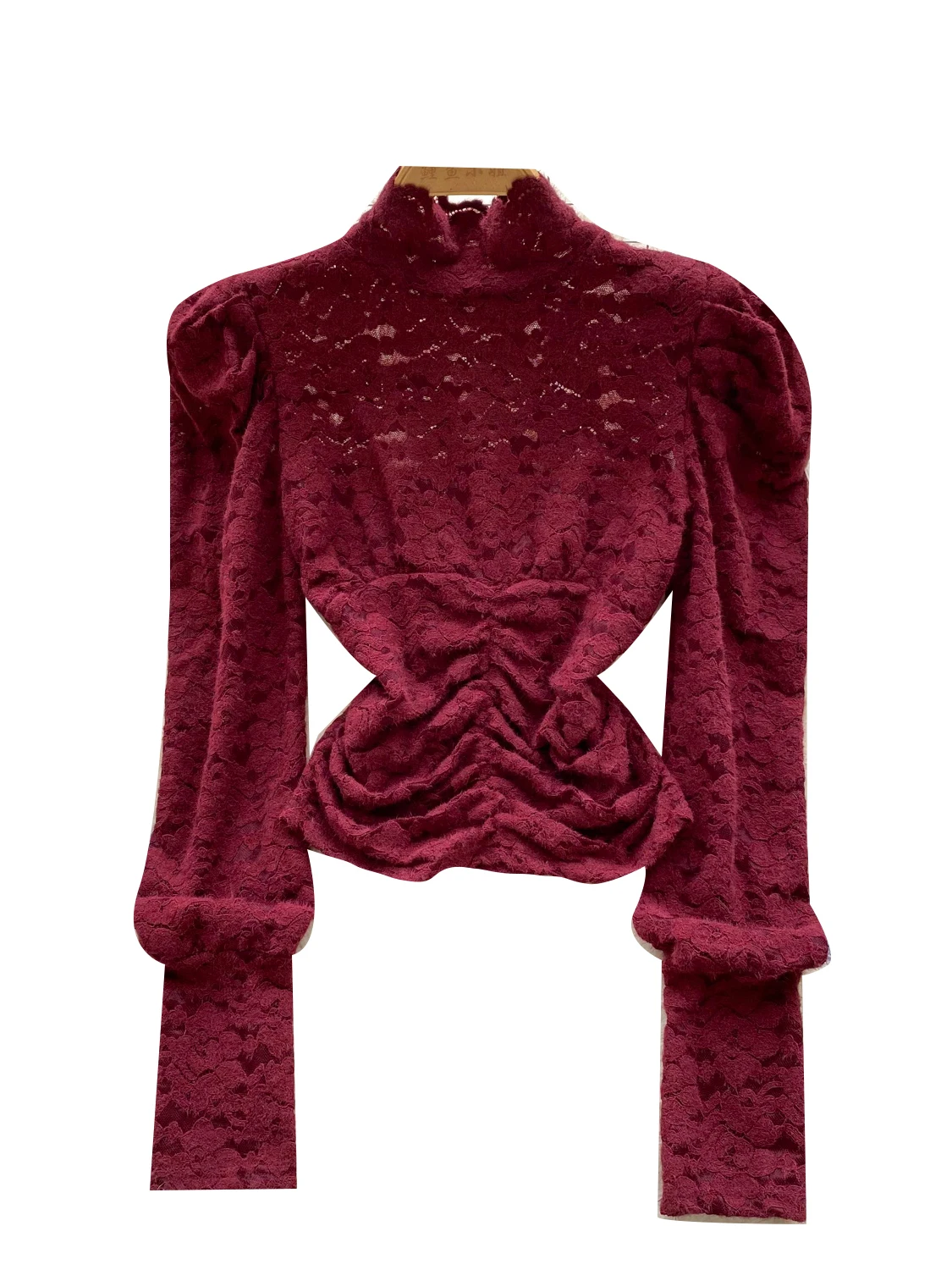 Ele Bubble Sve Fro irt Top in pizzo da donna Strato base snellente irt Versatile autunno Faion Court Sle Vestibilità ampia
