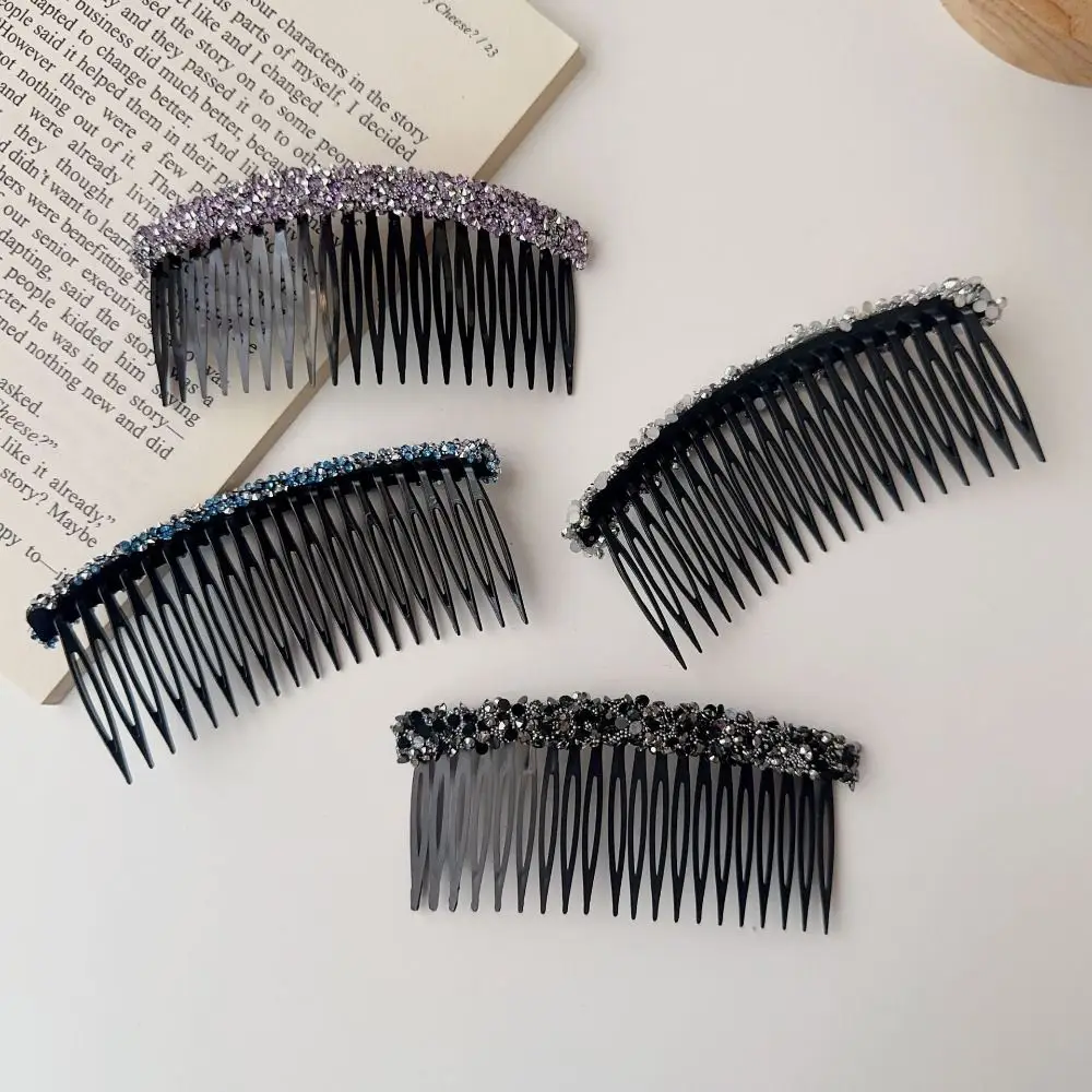 Korean Invisible Rhinestone U Shape Hair Comb Shiny Hairband Hair Styling Accessory Head Headdress Broken Hair Finishing Tools