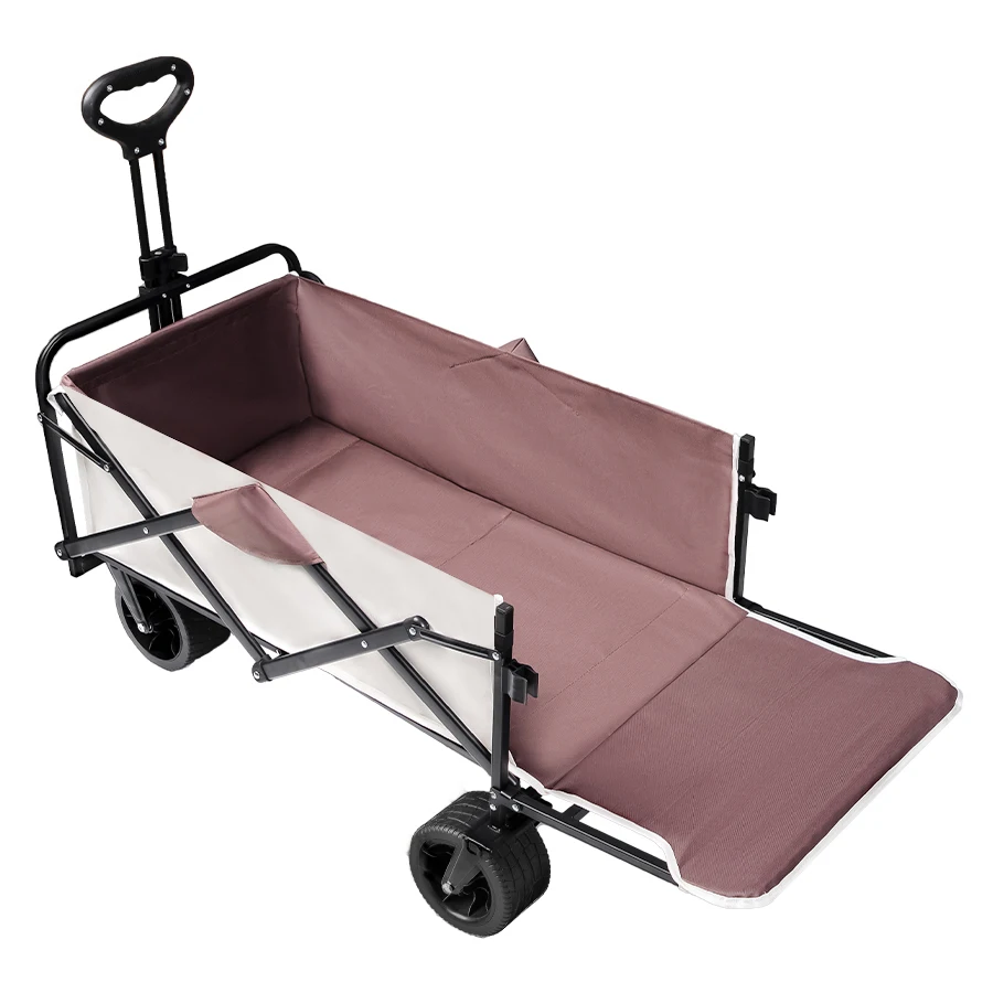 Extra Long Extender Folding Cart Outdoor Utility Large Capacity Wagon Cart Camping Picnic Trolley Beach Collapse Folding Cart