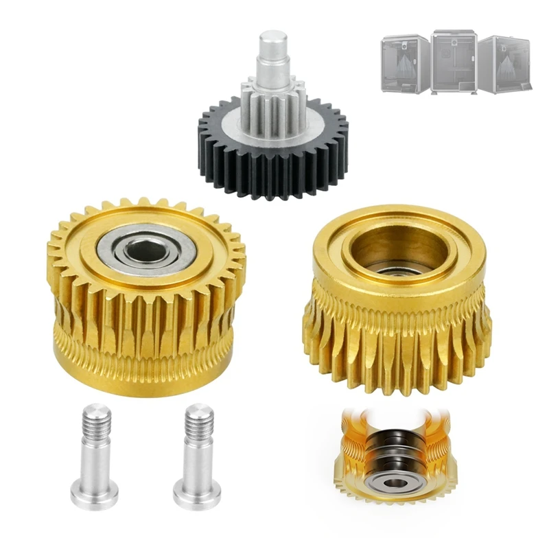 LARSU-All-Metal Dual Gear Extrusion Kit For Upgrade DLC Hardened Steel Alloy Gears For K1C/Ender3 V3