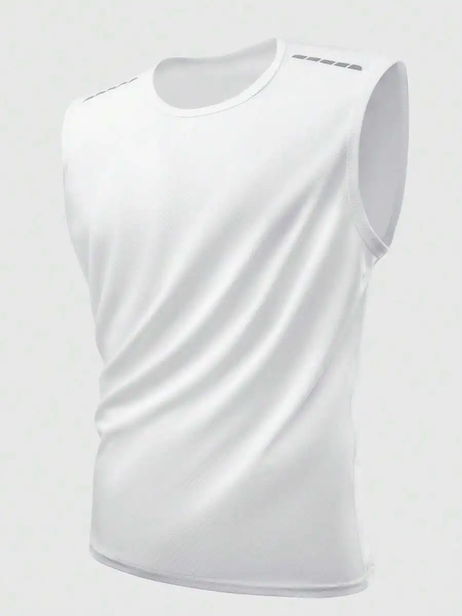 

Men Sleeveless Quick Dry Breathable Gym Workout Tee Summer Solid Color