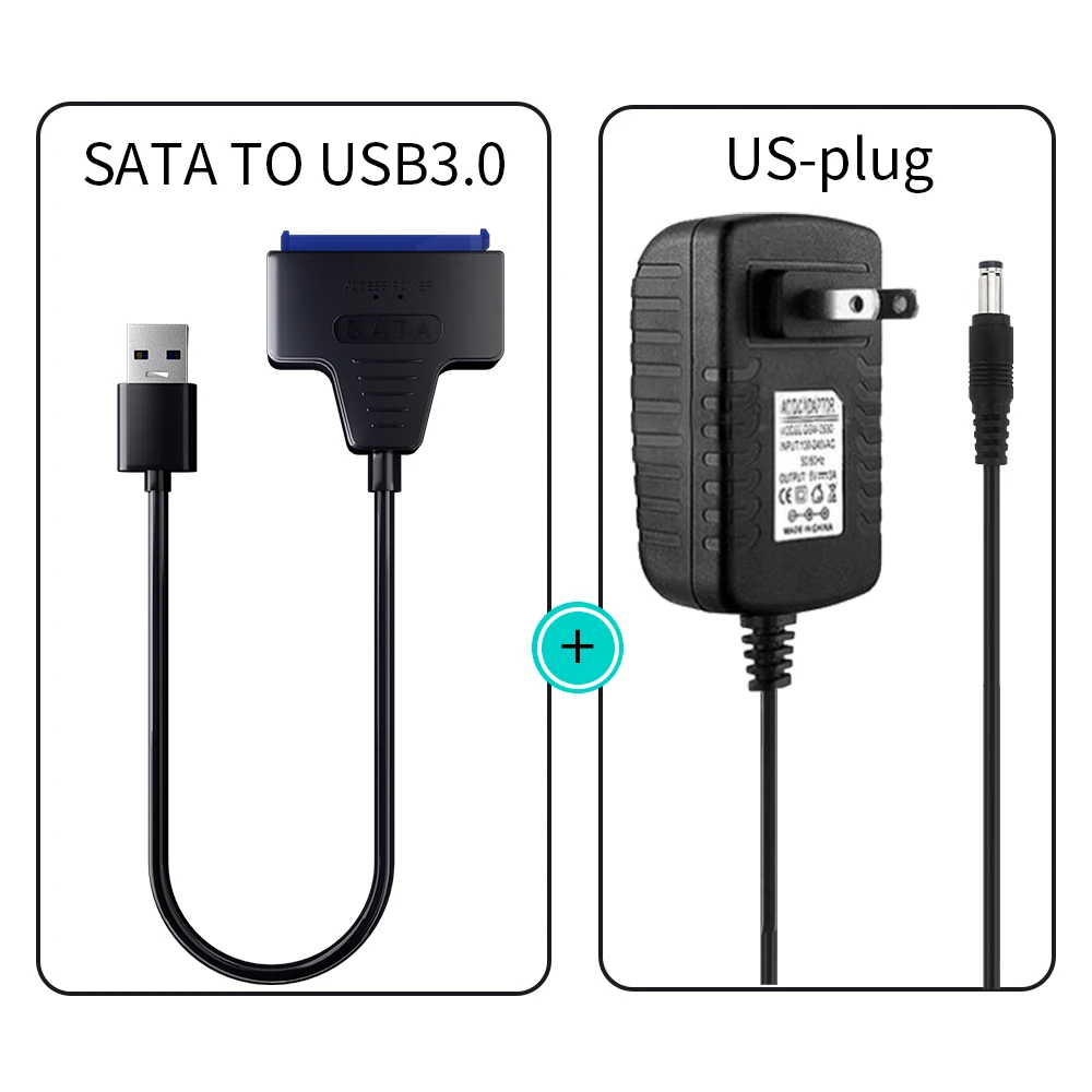 Usb 3.0 Naar Sata/Type-C Adapter Sata Kabel 2.5/3.5 Inch Ssd Hdd Sata Iii Harde Schijf Met 12V/2a Power Adapter
