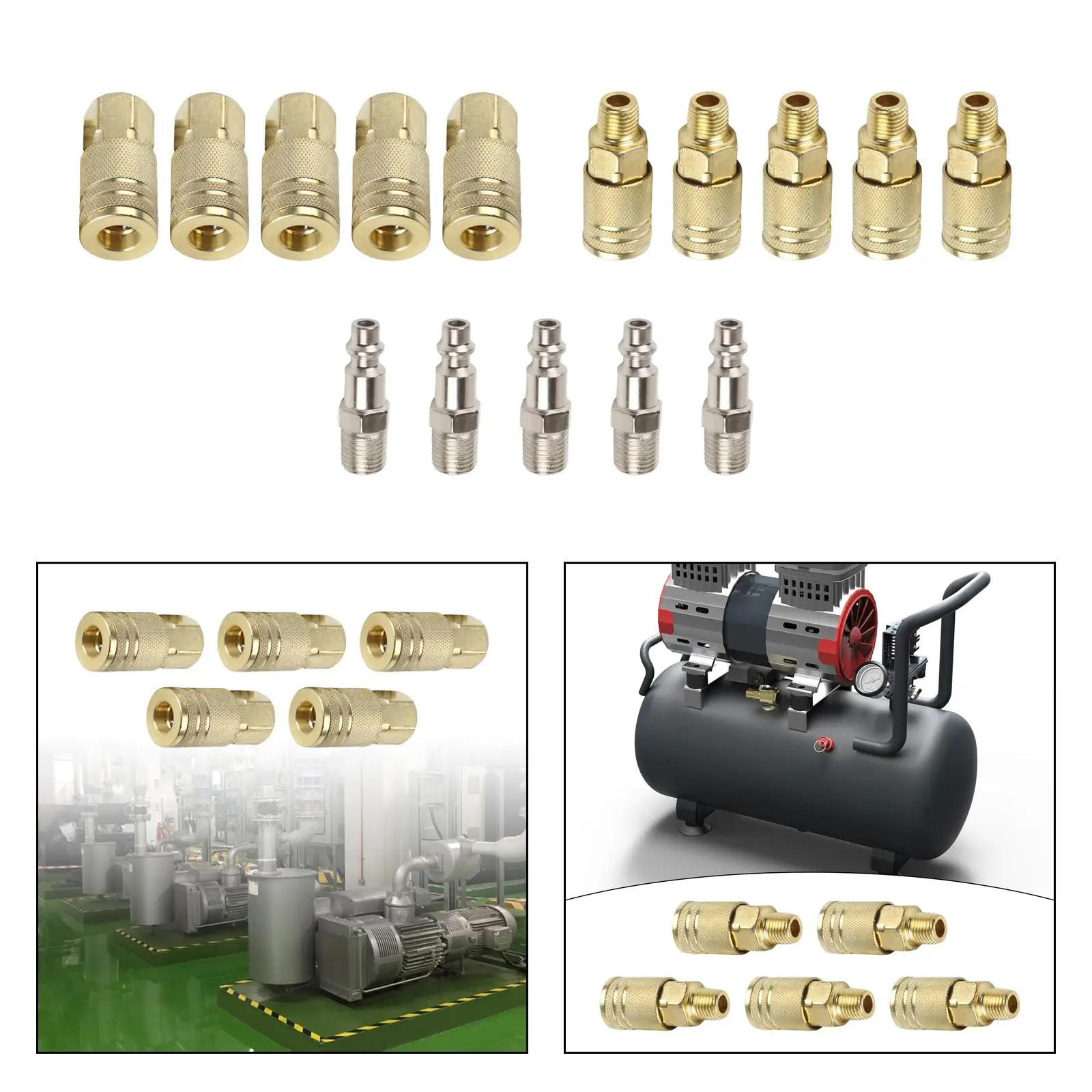 5 peças de acoplador de ar e plugue 1/4 polegadas acessórios para mangueira de ar ferramenta de acoplador rápido