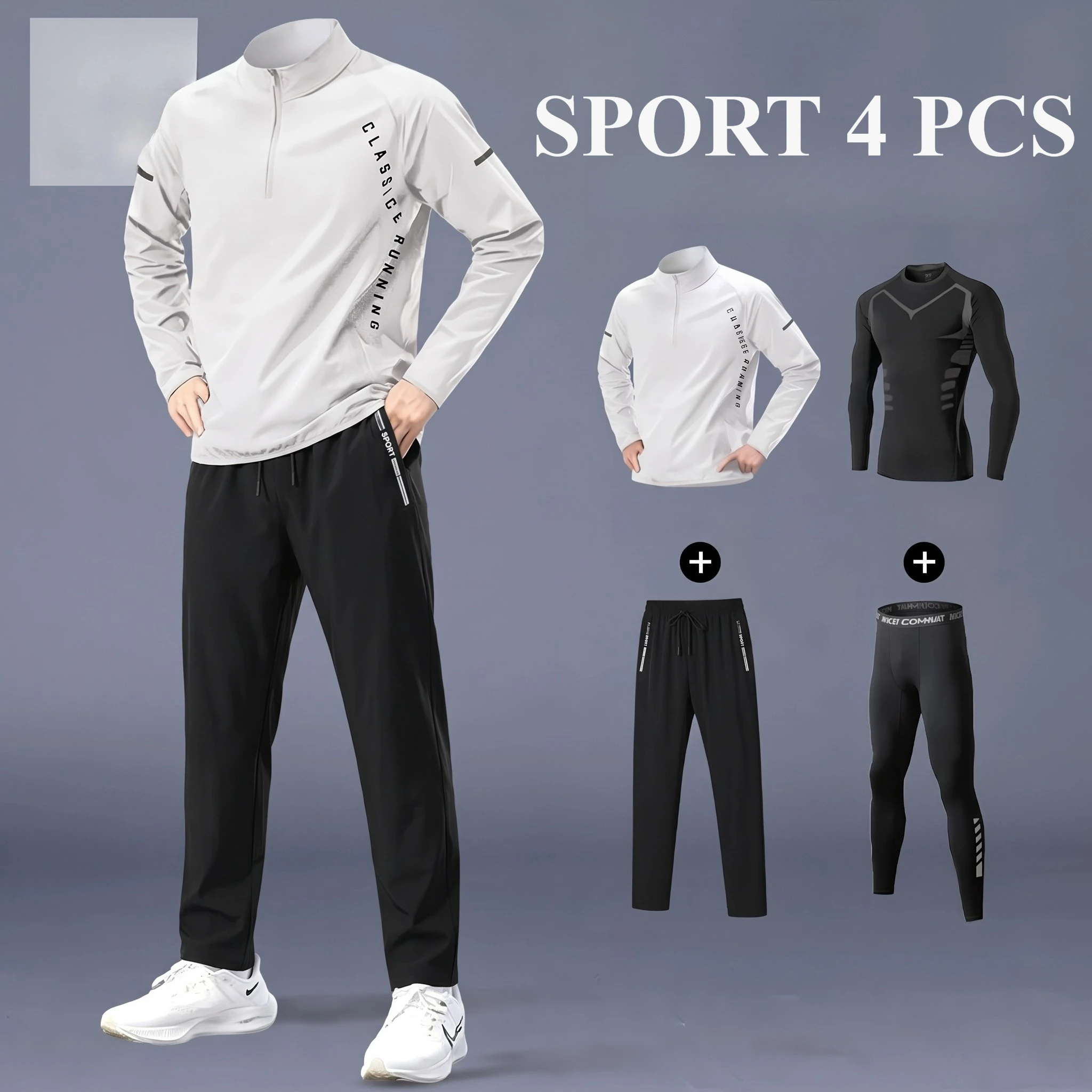 Man Quick Dry Sports Suit Quick Drying Perspiration Fitness Training MMA Kit Rashguard Male Sportswear Jogging Running Clothes