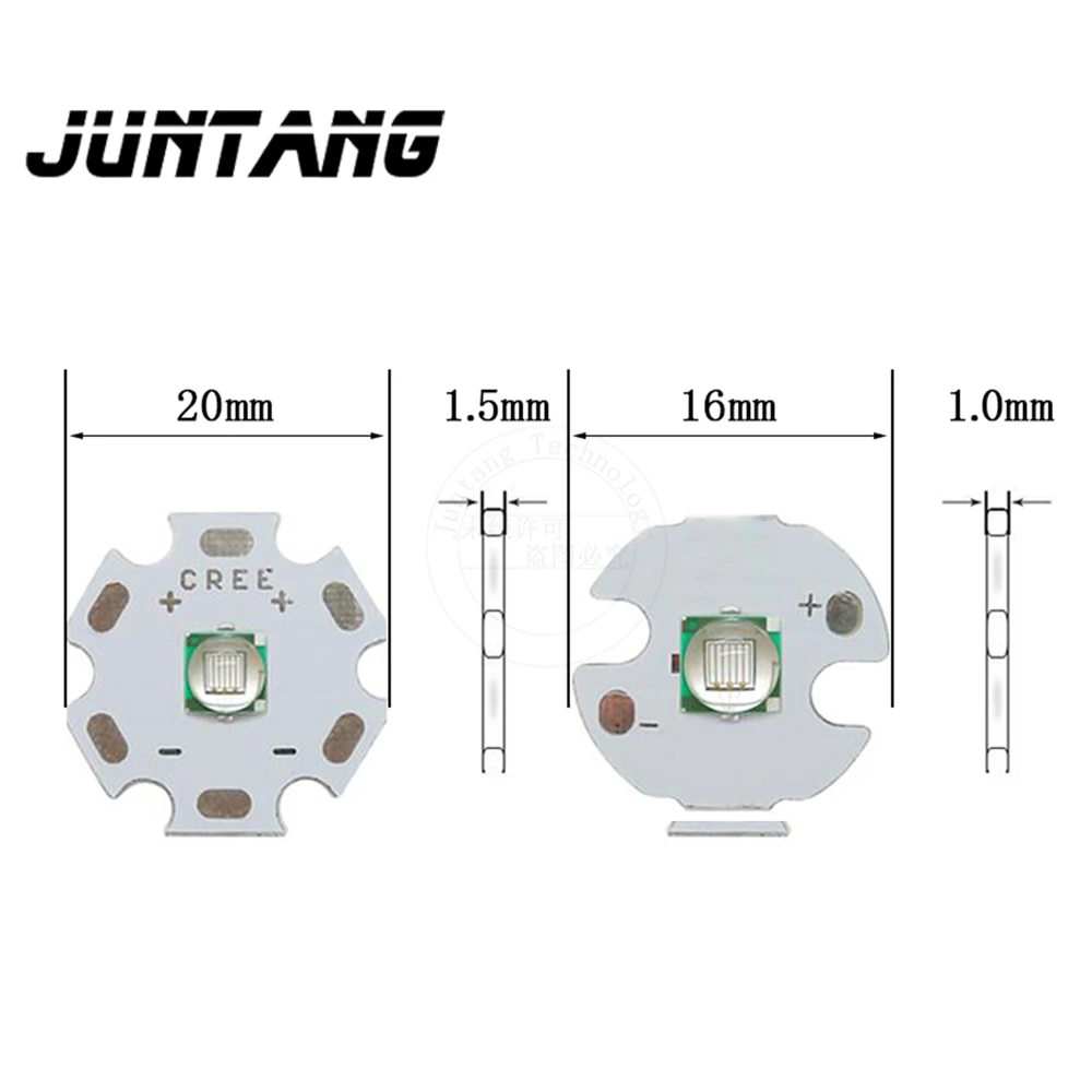 2pcs 5050/Ceramic L2 T6 lamp beads 10 watts warm white, red, blue and green processing and welding 16/20mm aluminum substrate