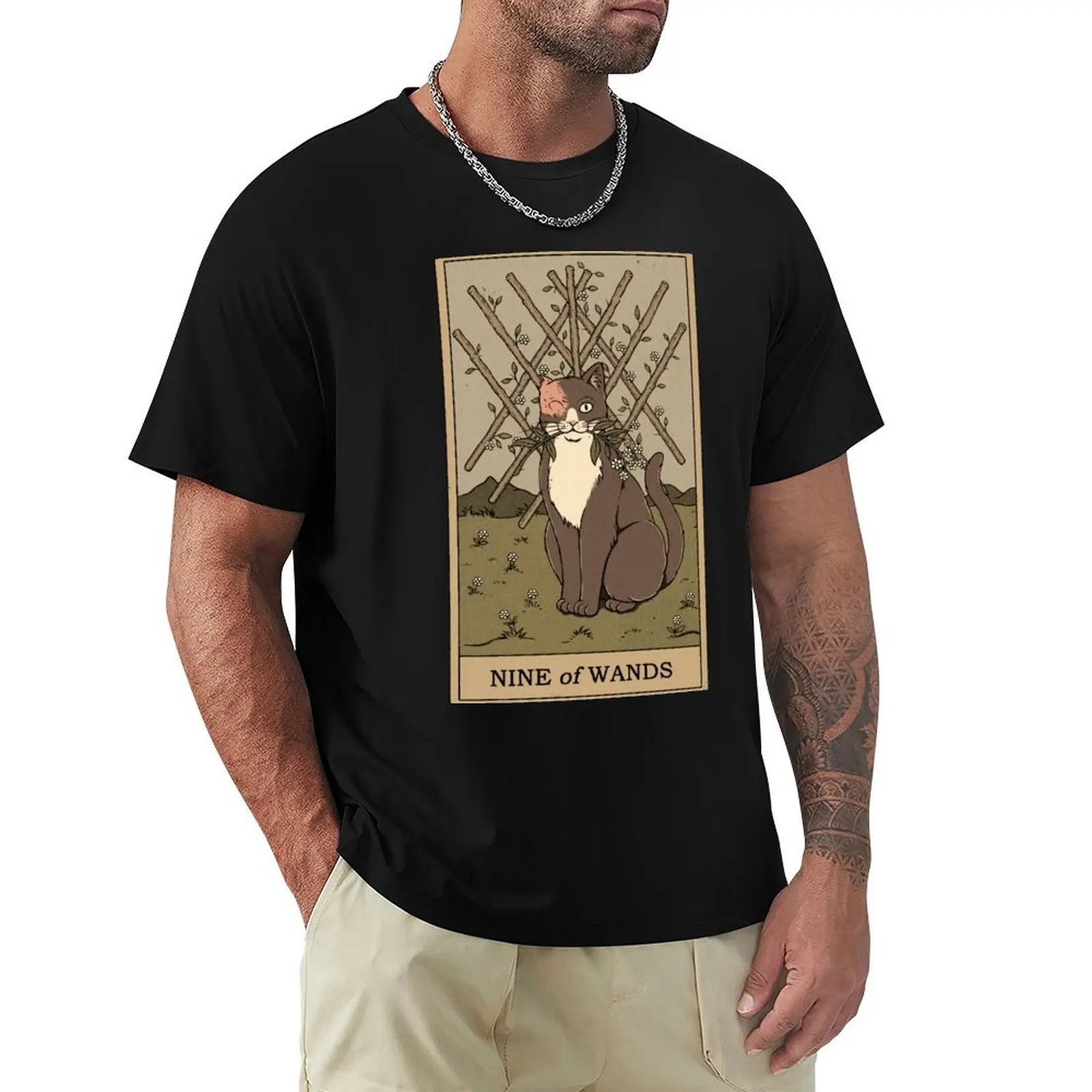 Nine of Wands T-Shirt t shirts for man graphic vintage T-Shirt