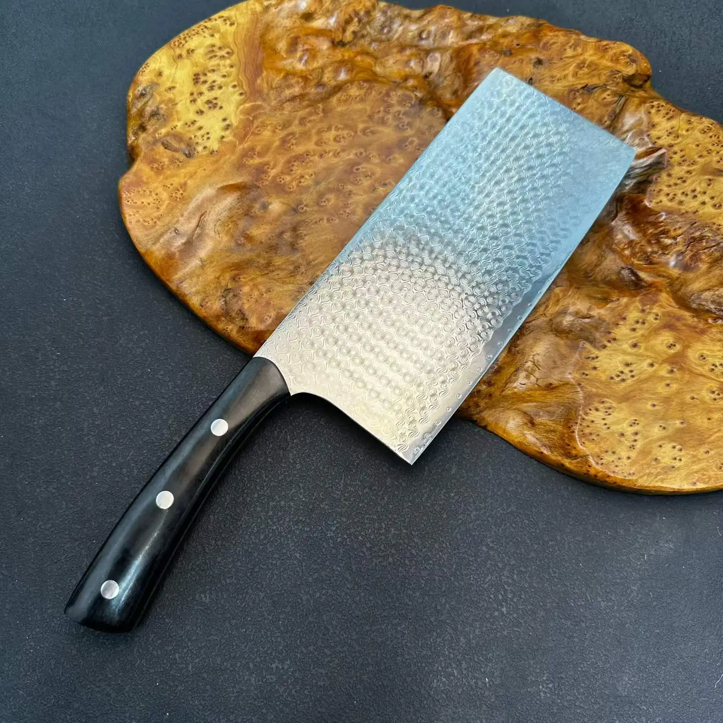 

7-дюймовый нож для нарезки, 67-слойное лезвие из дамасской стали, рукоятка из черного дерева, для нарезки овощей, мяса, кухонный нож, инструмент для приготовления пищи