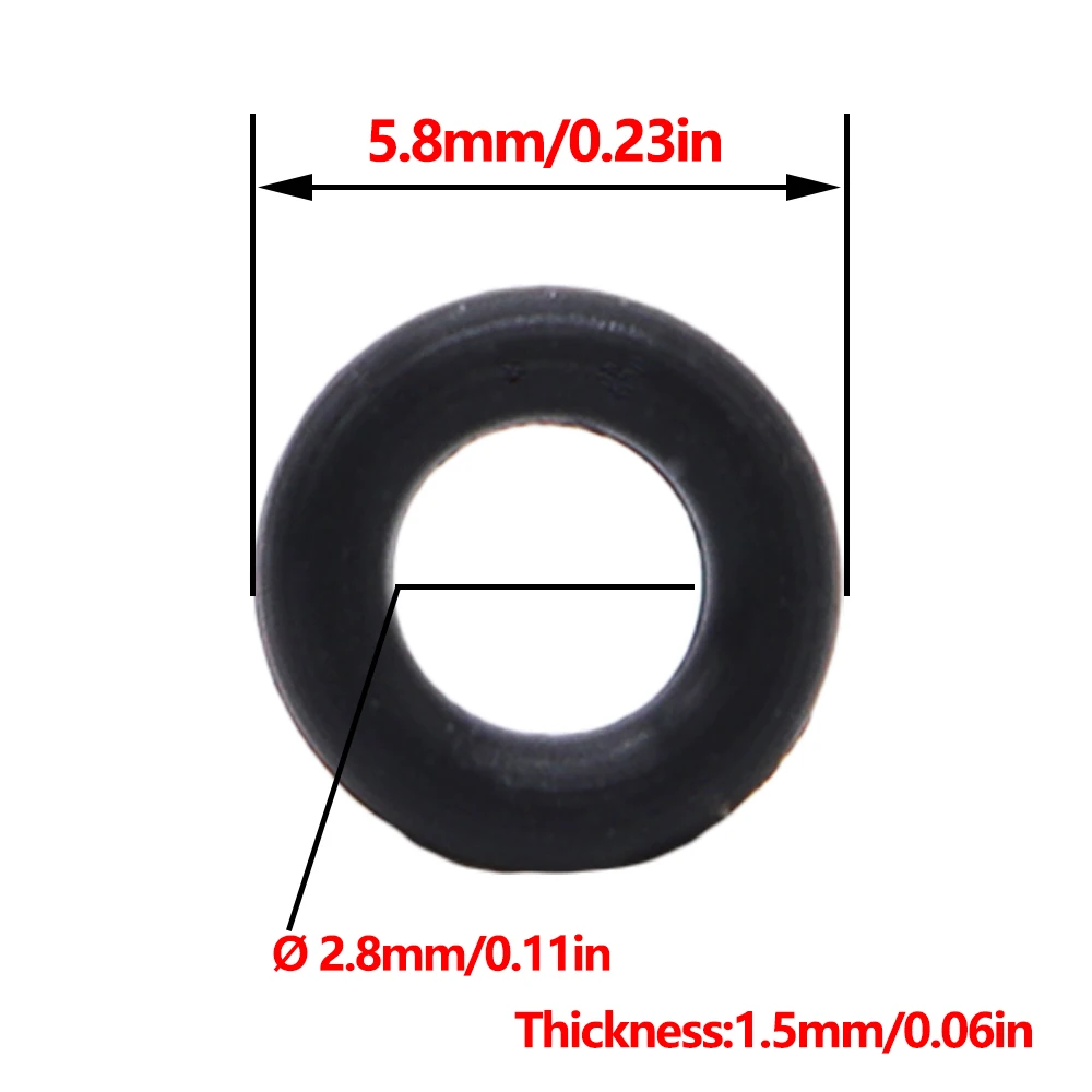 6X For VW AUDI Skoda BMW Seat O Ring Rubber Injector Nozzle Holder Seal Kit Leak Off Gasket 059130119 Black Car Replacement Part