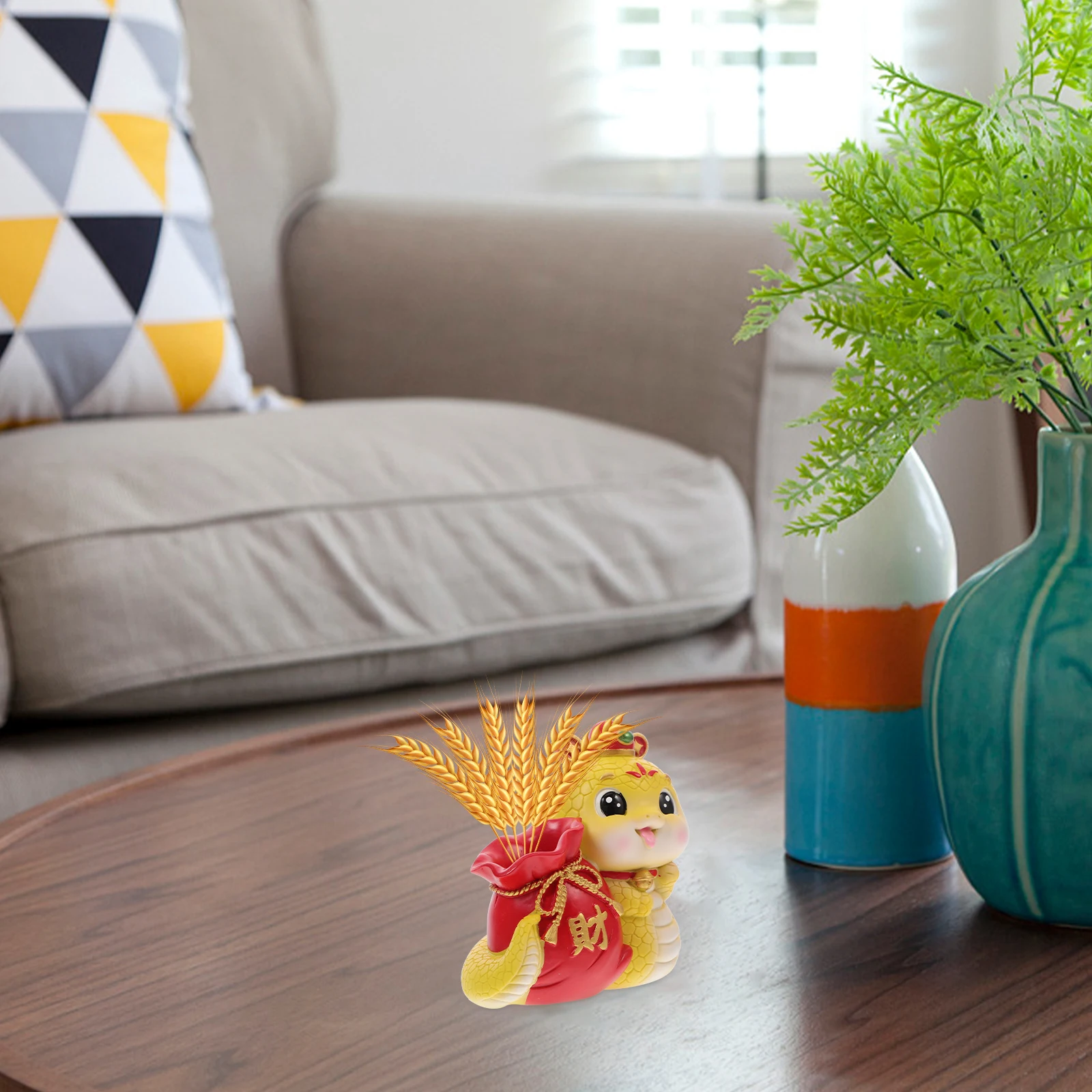 

Chinese Zodiac Snake Pen Cup Hand Carved Resin Desk Organizer for Home Office Feng Shui 2025 Snake Year Good Luck Decor