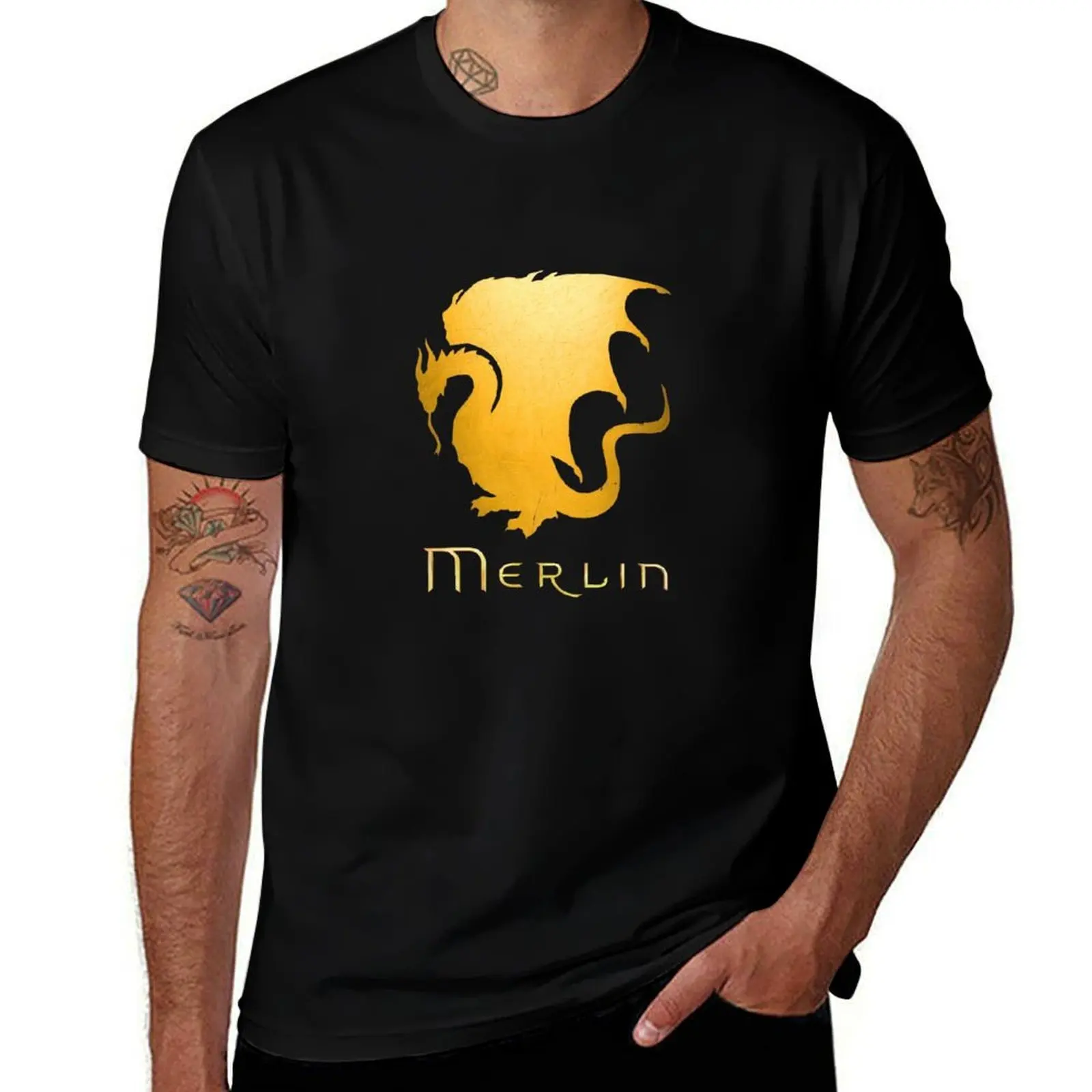 Merlin Pendragon Sigil T-Shirt Basic Crew Neck Short Sleeve Top T-Shirt