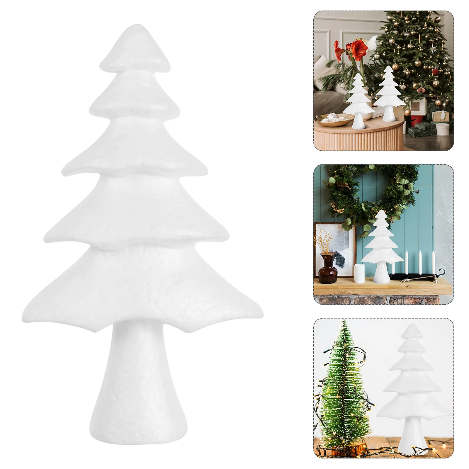 2Pcs Tree Shape Decor for Desktop Showcase Tabletop Adornment DIY Craft Material Festive Holiday Decorations