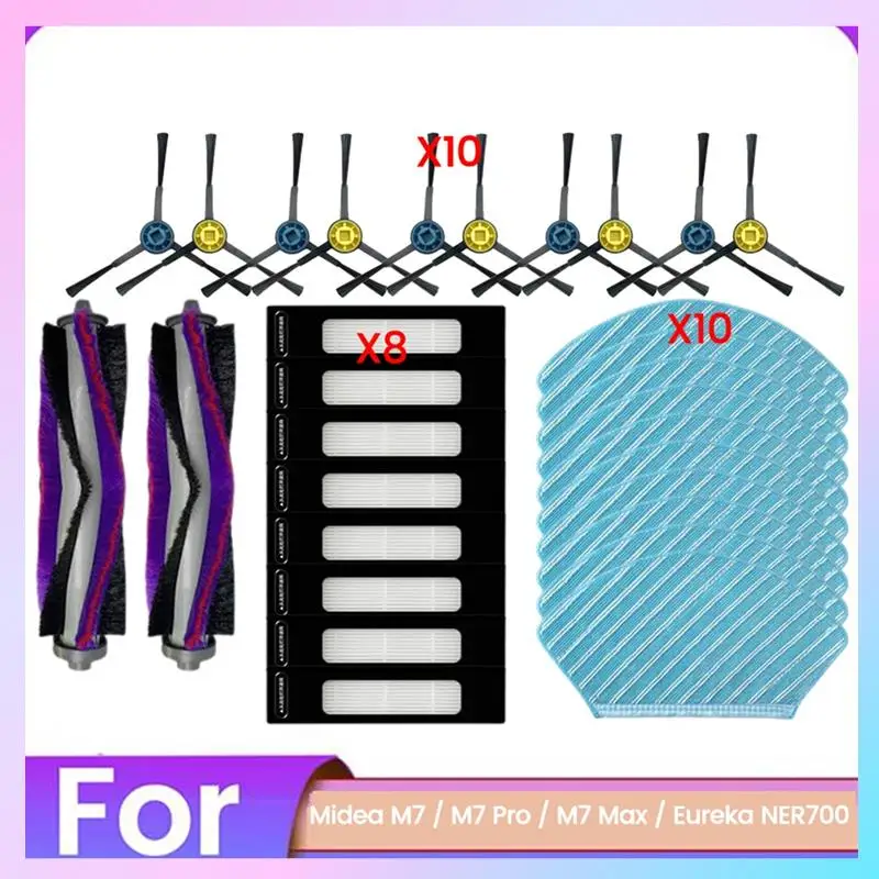 ABRG-For ميديا M7 / M7 Pro / M7 Max / Eureka NER700 مكنسة كهربائية استبدال جزء فرشاة جانبية رئيسية تصفية ممسحة القماش عدة