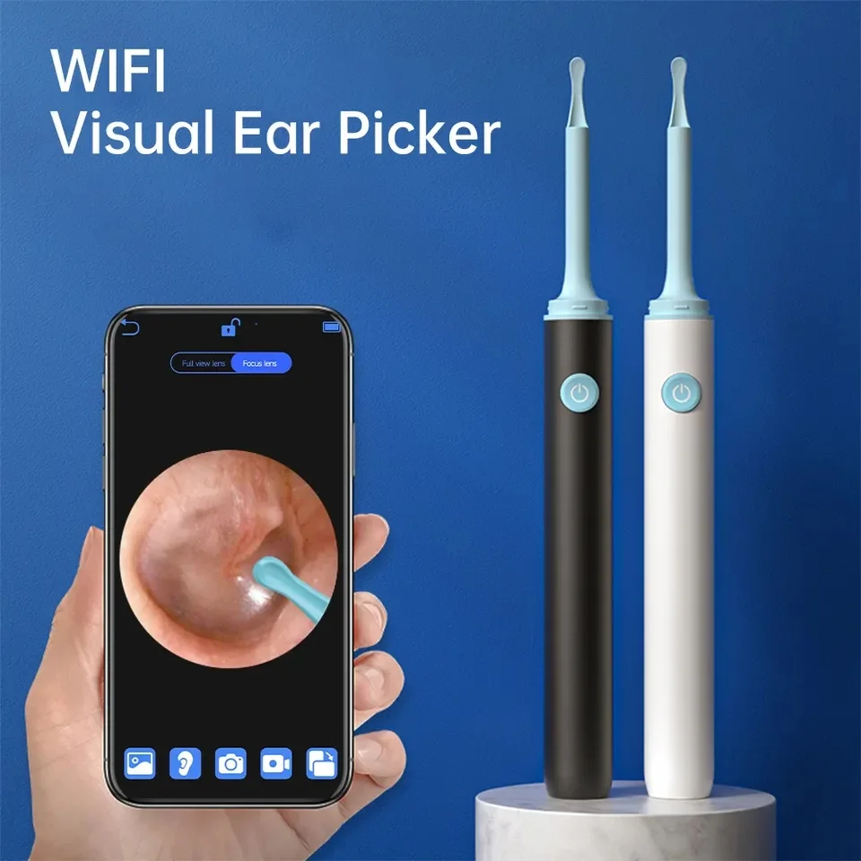 3.9mm Wireless Visual Ear Pick HD Otoscope Luminous Silicone Ear Scoops Portable Ear Wax Removal for Android IOS Ear Cleaner