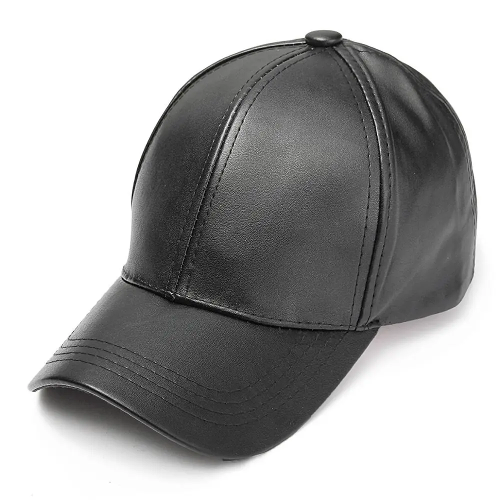 2019 NEW Solid Color Leather Caps Baseball Hat Spring Summer Autumn and Winter Fashion Trend Leisure Hip-hop Hats