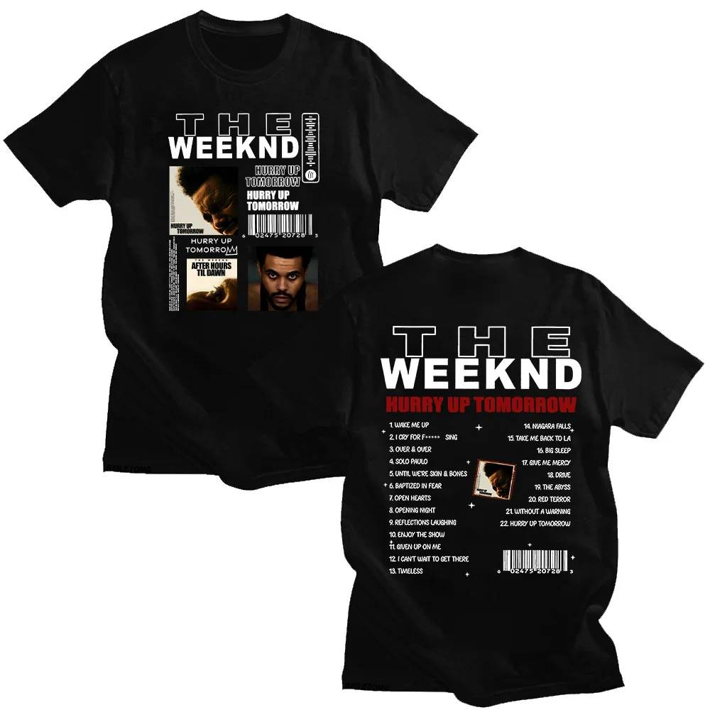 Футболки TheWeeknd Album Hurry Up Tomorrow, винтажная футболка HURRY UP TOMORROW для женщин/мужчин, забавная поп-одежда, хлопковая футболка с новым узором Y2K