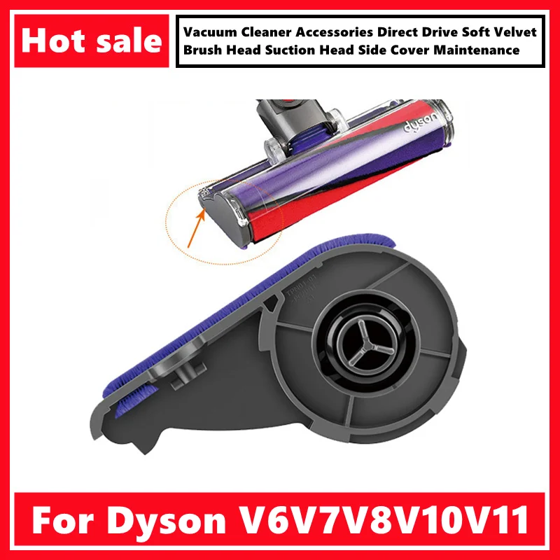 For Dyson V6V7V8V10V11 Vacuum Cleaner Accessories Direct Drive Soft Velvet Brush Head Suction Head Side Cover Maintenance