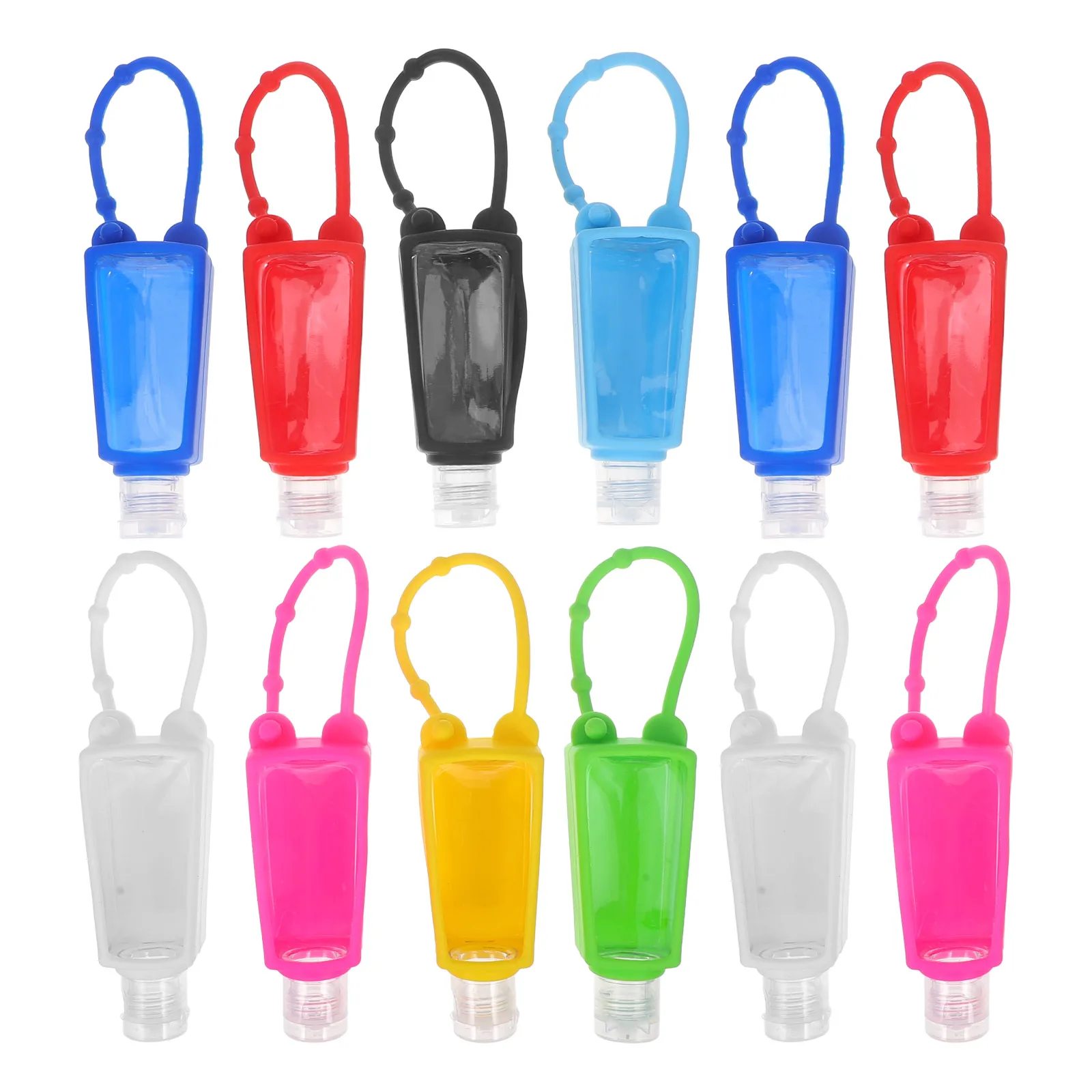 

20pcs Travel Size Keychain Bottles 30Ml Leakproof Empty Squeeze Bottle For Hand Shampoo Body Wash Facial Cleanser
