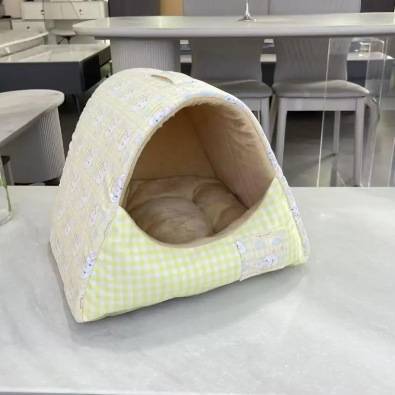 

Hot Sanrio Handheld Keep Warm Pet Bed Kawaii My Melody Anime Pochacco Fashion The Four Seasons Windproof Cat Dog Pet House New