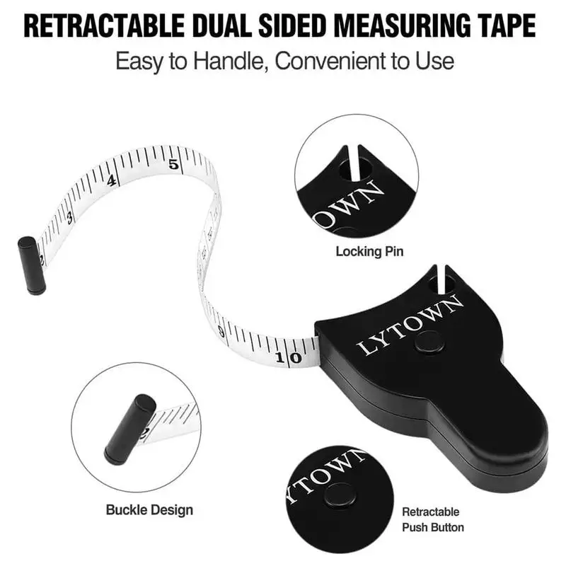 Body Tape Measure Portable Double-Sided Measuring Tape Metric Imperial Soft Ruler 150cm/60inch Measure Tape Body Measurement For