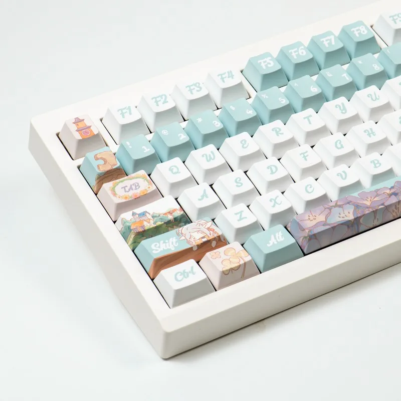 

Набор кастомных PBT-кейкапов с тематикой аниме Frieren, сублимационная печать, профили Cherry/FOA/XOA/MDA, аксессуары для механических клавиатур