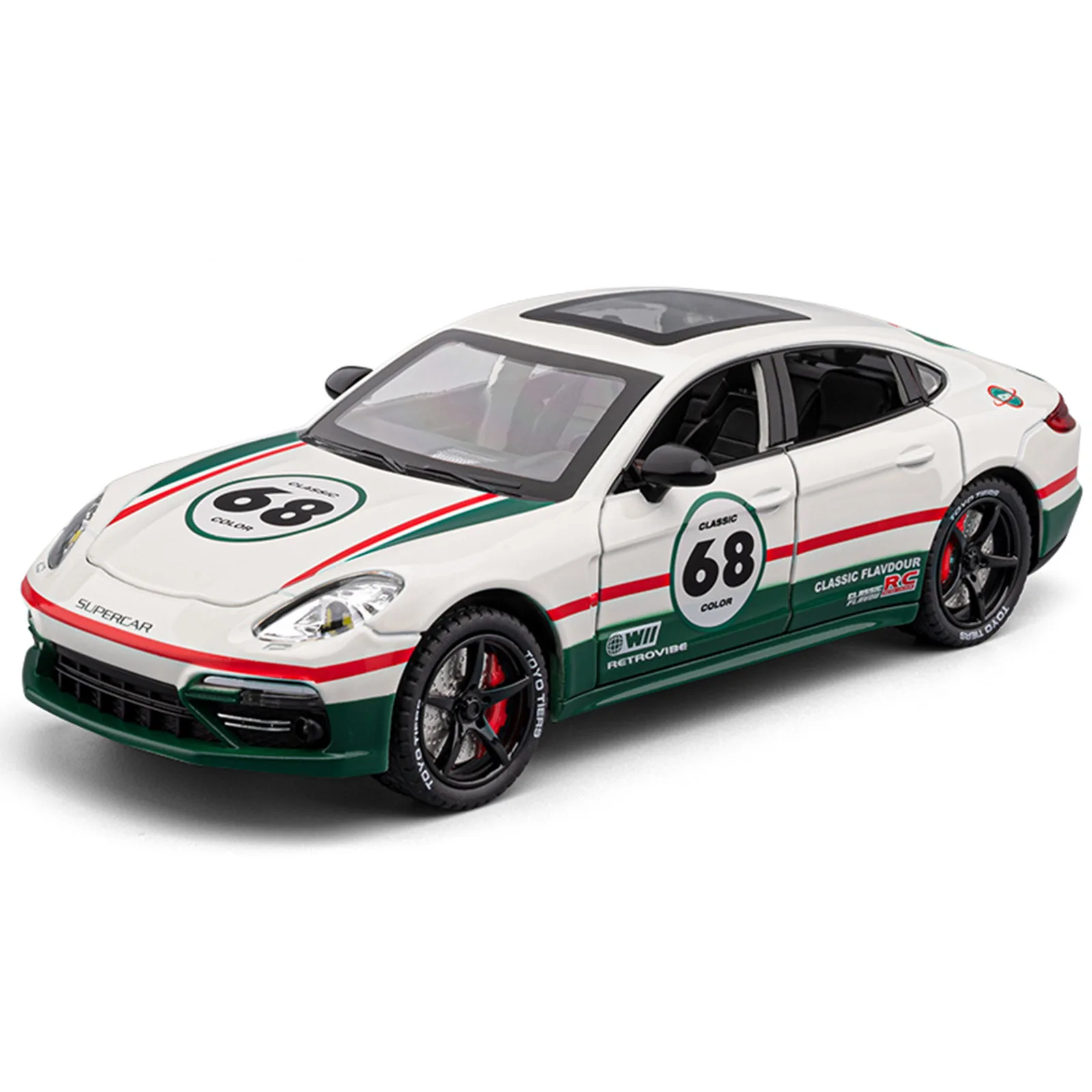 1:24 Porsche Panamera Racetrack Version Simulation Legierung Rennwagen Modell Sound Licht Serie Spielzeug Geschenke Sammlung Ornamente