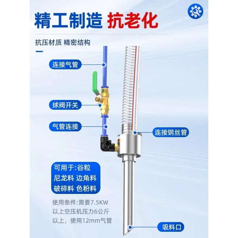 Pneumatic Vacuum Suction Feeding Machine Automatic Powder Particle Conveyor Injection Molding Raw Material Feeder