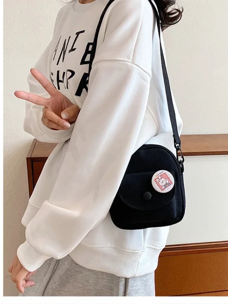 

Модная и универсальная холщовая сумка через плечо, женский милый кошелек, маленькая квадратная сумка, корейская повседневная сумка на плечо, кошелек для монет, чехол для телефона