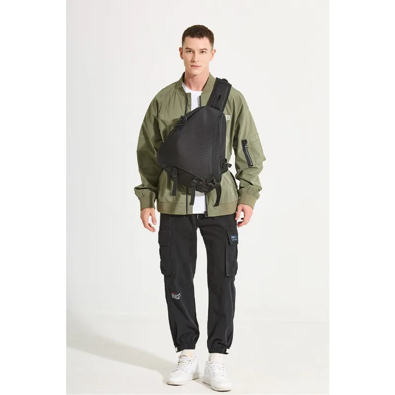 1pcs Breathable Tearproof Oxford Crossbody Bag Multi Zipper Pockets Unisex Casual Sling Pack For Daily Commute Mountain Trekking