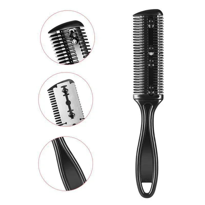 

1pc Hair Cutting Comb Hair Brushes with Razor Blades Hair Trimmer Cutting Thinning Tool Professional Styling Barber Cutter