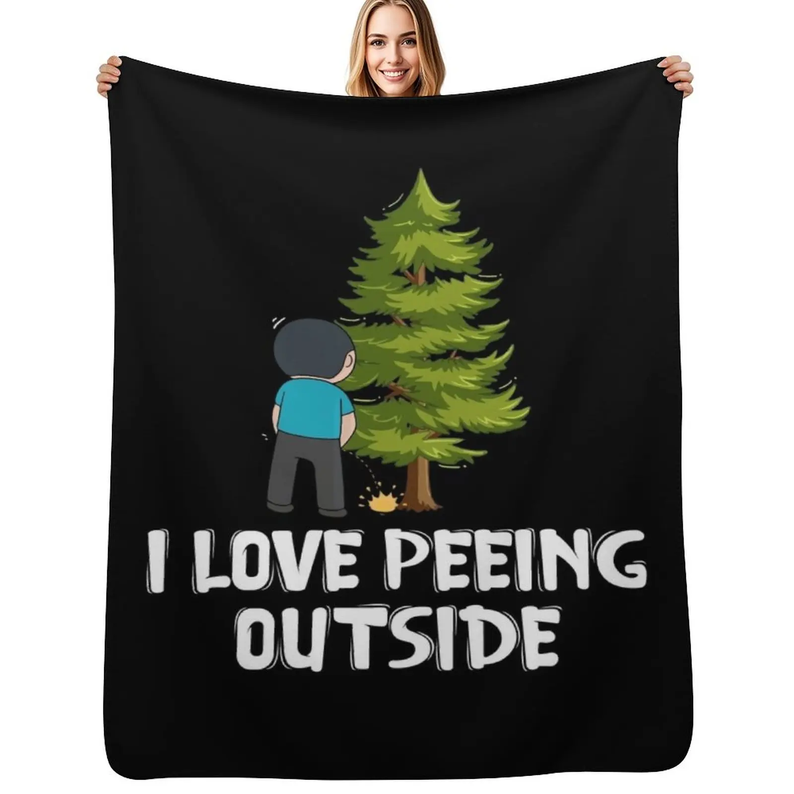 

I Love Peeing Outside - Outdoor Camping Throw Blanket Weighted Decoratives for winter Winter beds Blankets