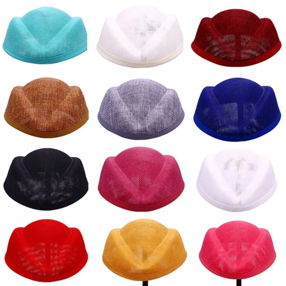 New Linen Fascinator Hat Base Plain Base Versatile Flight Attendant Hat Opera Headpiece Pillbox Hat Party Occasion