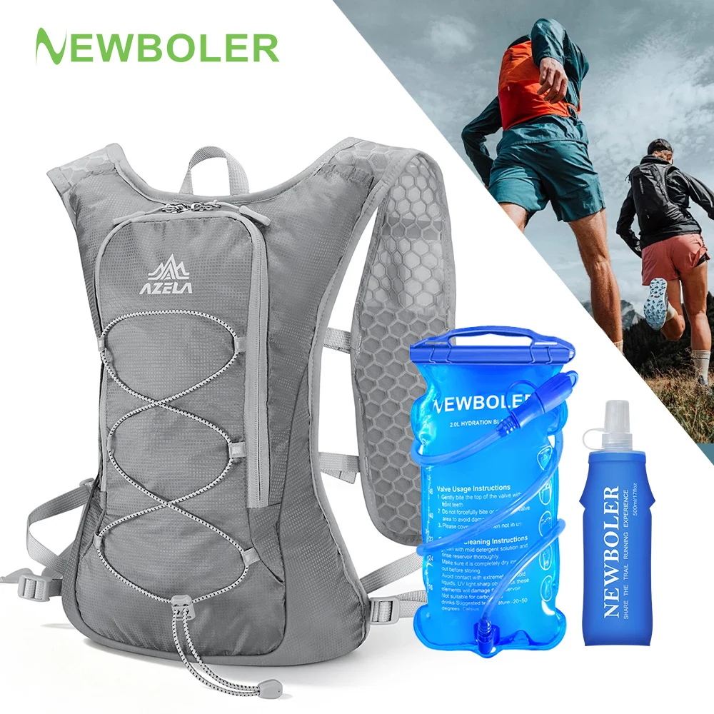 Running Hydration Vest Backpack Men Outdoor Sport Bag Trail Marathon Jogging Hiking Backpack Option Water Bag Flask 500ML 2L