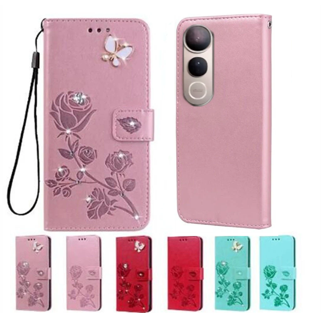 Image of Leder Brieftasche Flip Fall Für Vivo V50 Lite 4G 5G 6,77 "VivoV50Lite VivoV50 V50Lite V2441 Abdeckung coque Fundas Shell Capa Etui