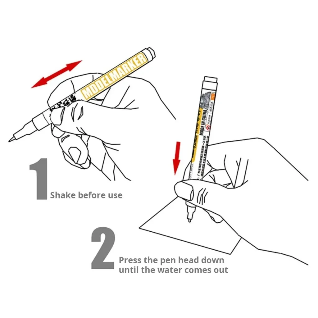 MS047 Pena Spidol Berbasis Air Ramah Lingkungan Matte Gloss 0.7Mm 3Mm Lapisan Pelindung Ujung untuk Model Militer Gundam Alat Hobi DIY