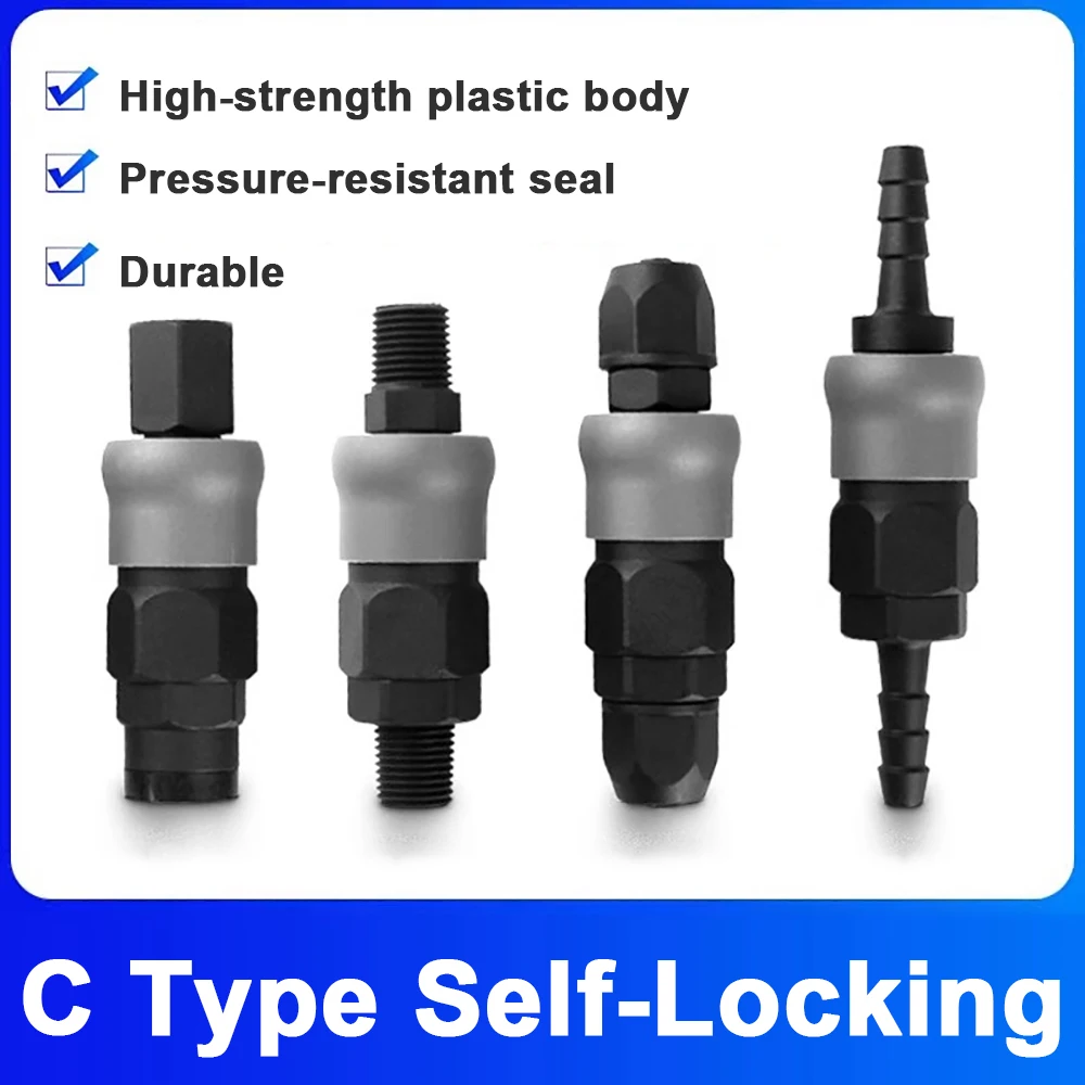 

Pneumatic Fitting Plastic Steel C Type Self-Locking PP SP PH SH PM SM PF Air Pipe Pump Compressor Quick Plug Coupling Connector