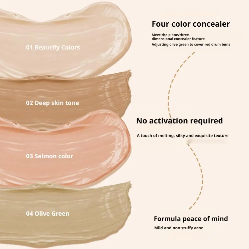 Face 4/3 Color Concealer Palette Moisturizing Concealer For Dark Circles,Brightening,Multi-Color Contouring,Foundation Cream