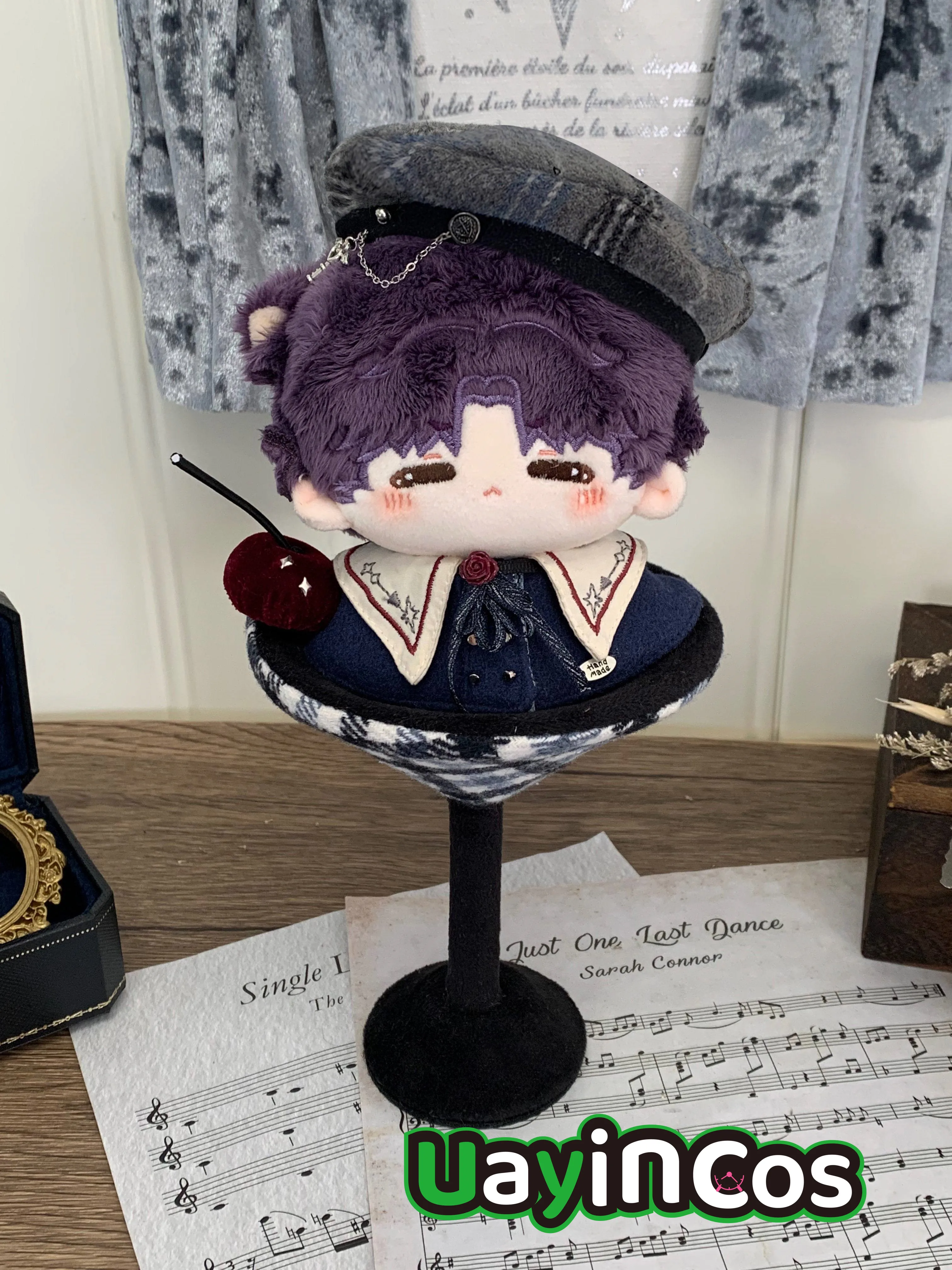 

10cm Doll Clothes Beret Bow Tie Glasses Pants Plush Wine Glasses Clothing Suit Stuffed Plushies Doll Accessories Anime Toy Kids