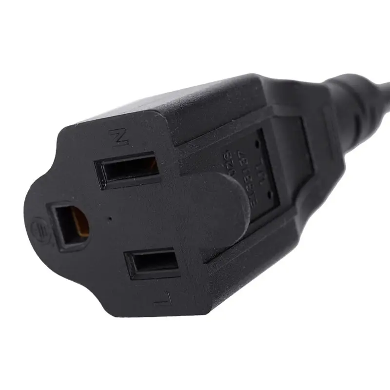 3Pcs 1Ft IEC 320 C14 Male Plug To NEMA 5-15R 3 Prong Female PC Power Adapter Cable Black