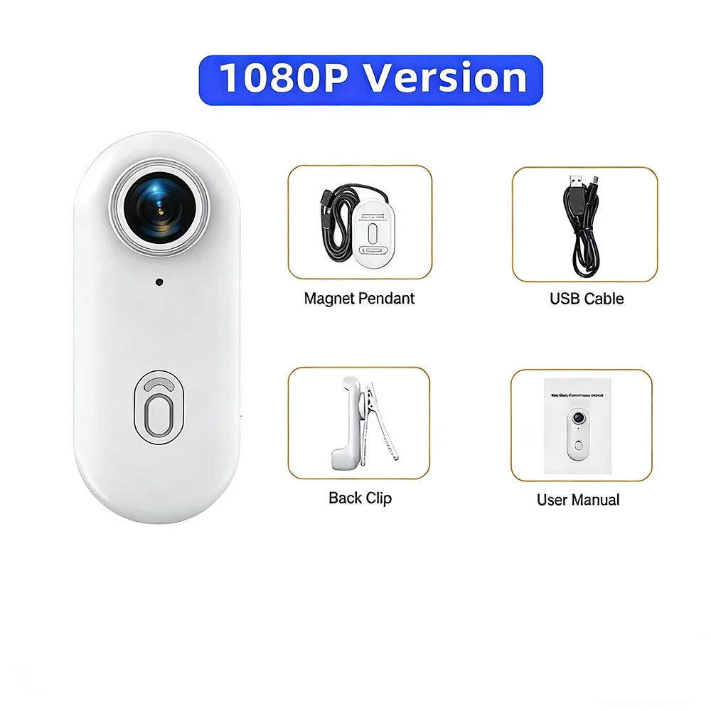 Magnetische POV 4K HD Mini Action Cam Draadloze WiFi Draagbare Camera voor YouTube Influencers Zakformaat Vlog Recorder Reis Bodycam