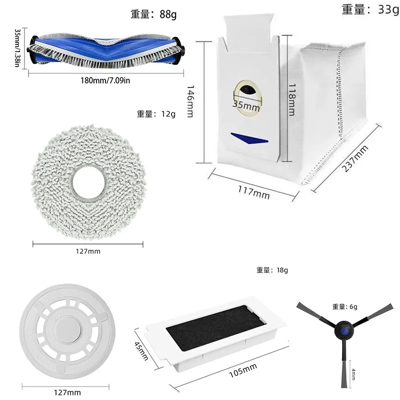 Zubehör für Ecovacs T30 Pro Omni/ T30 OMNI, Ecovacs Deebot T30e Pro, YEEDI M12 ULTRA PLUS/ M12 Pro+ Bürstenfilter Staubbeutel – Detail 1