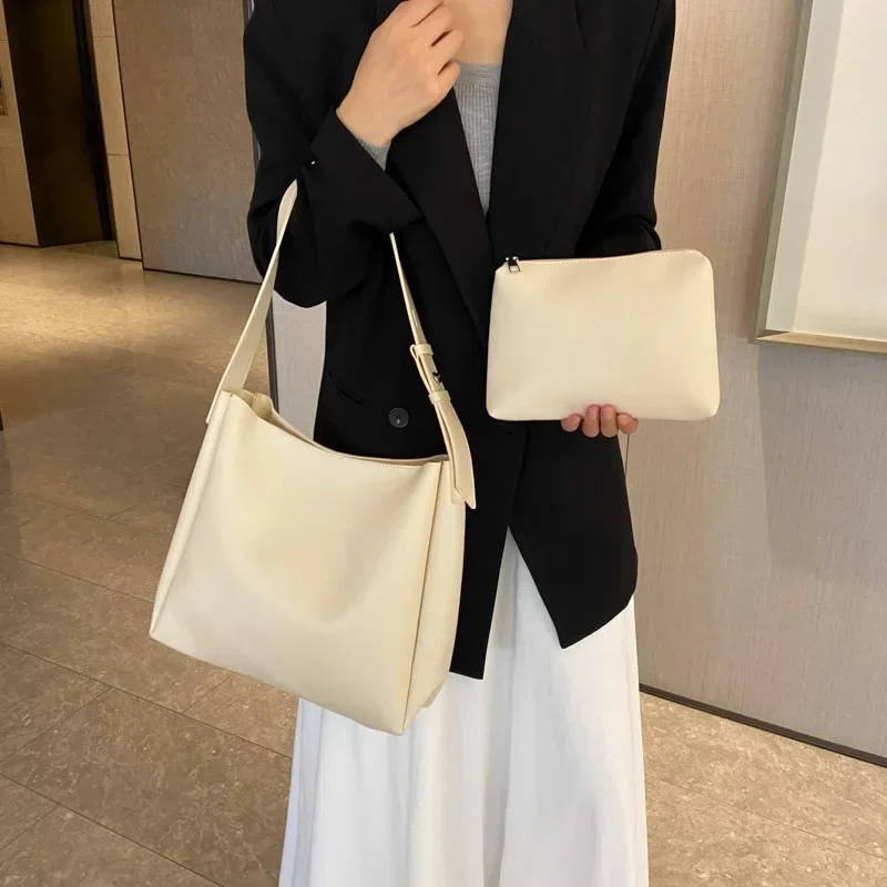 

Sewing Thread Solid Color PU Hasp Shoulder Bags 2026 Hot Sale Sweet Versatile Square Bag Large Capacity Trend Handbags for Women