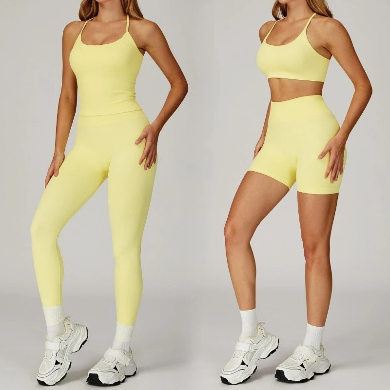 

Женский бесшовный комплект для йоги, плотно облегающий, быстросохнущий комплект для подтяжки бедер и похудения, комплект для спорта на открытом воздухе, бега и фитнеса