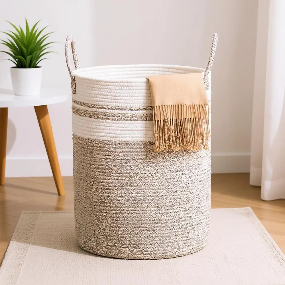 

Большая коричневая корзина для белья объемом 72 л для детской комнаты, хранения одеял и одежды в спальне