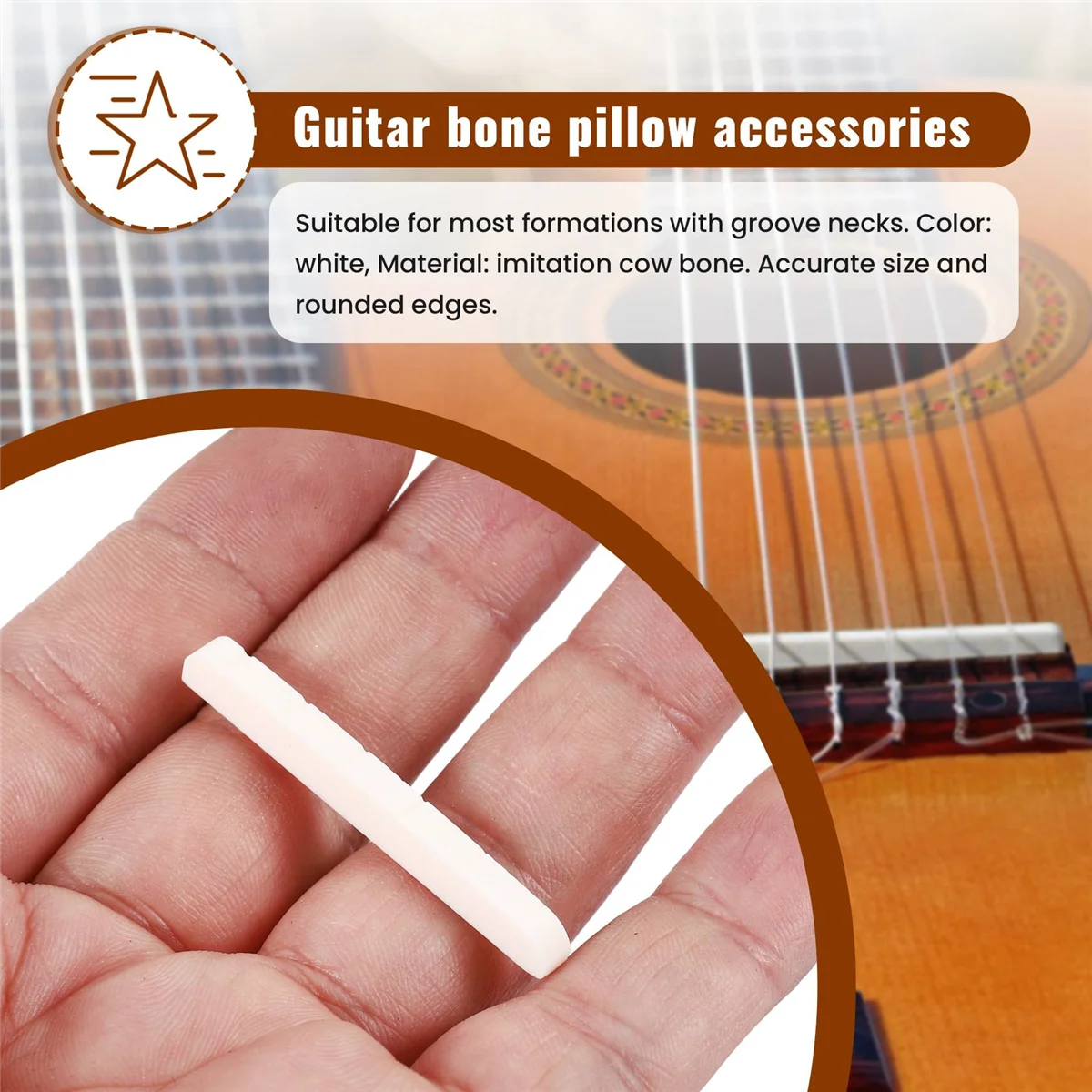 1Pc Modern and Vintage Electric Guitar Six String Nut Cattle Bone Slotted for Fender Strat Replacement M01941