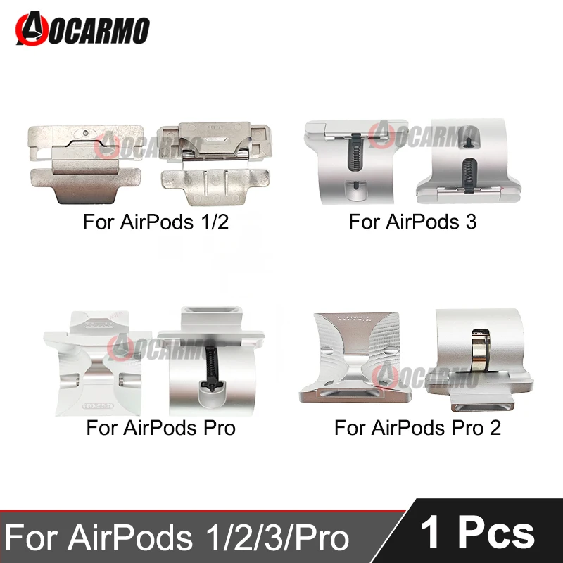 Aocarmo For Apple AirPods 1 2 3 Pro Pro2 Battery Charging Case Box Compartment Metal Hinge Rotating Shaft Replacement Part