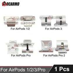 Aocarmo For Apple AirPods 1 2 3 Pro Pro2 Battery Charging Case Box Compartment Metal Hinge Rotating Shaft Replacement Part