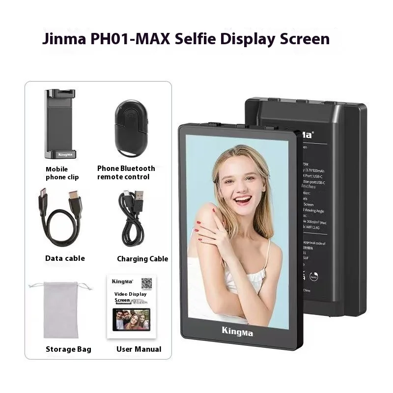 KingMa PH01 Phone Vlog Selfie Monitor Screen Magnetic Rear Camera Display with HD Real-time Preview  Wired Recording for iPhone